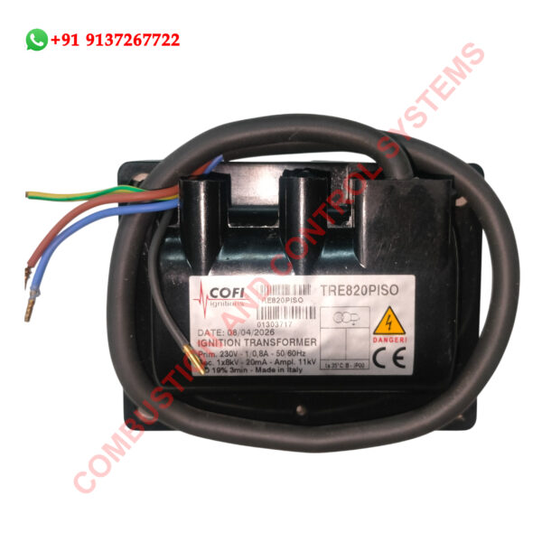 Cofi TRE 820 PISO model label showing ignition transformer specifications.jpg