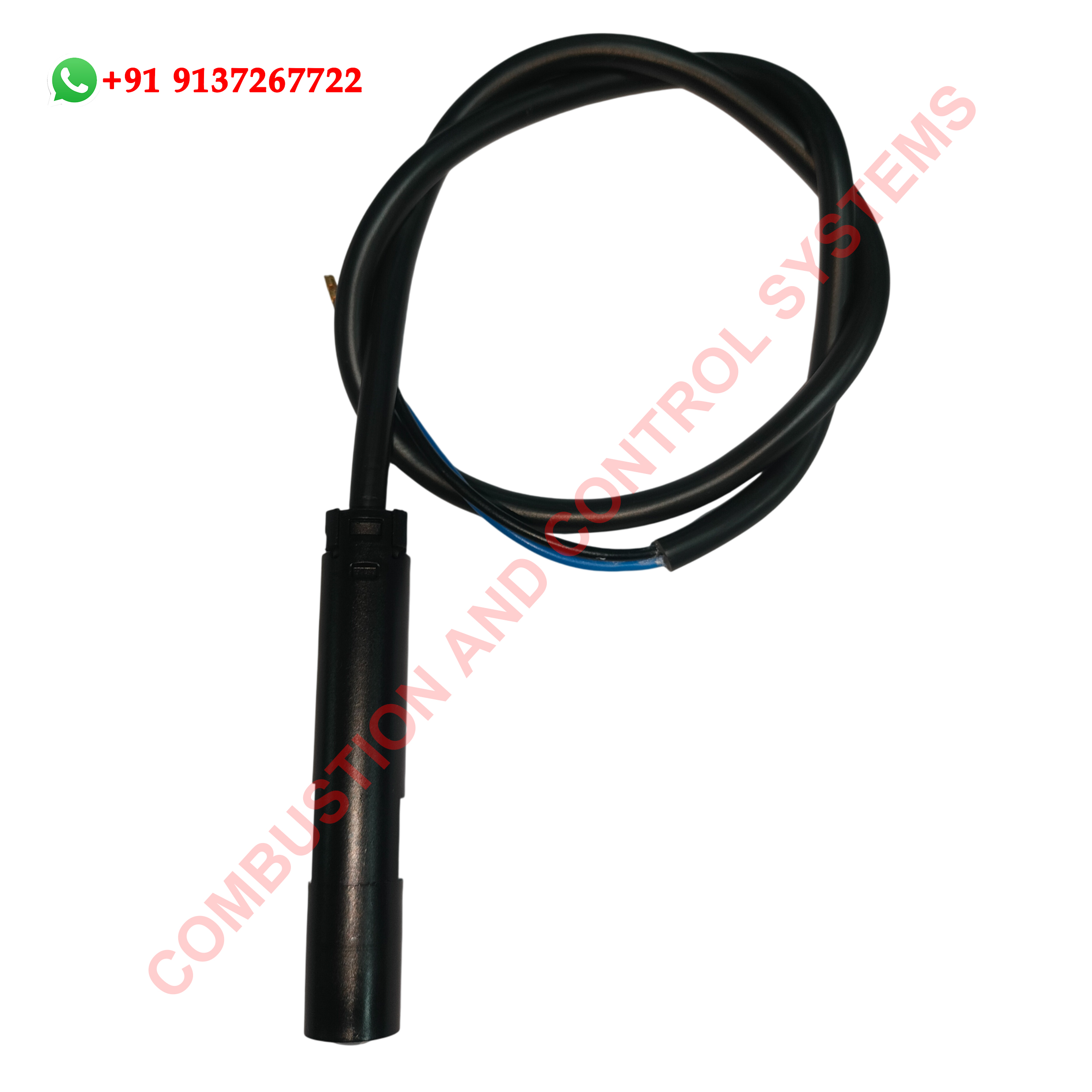 Siemens QRB4A B050B70 photocell installed in an industrial oil burner.jpg